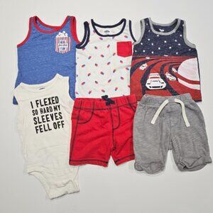 Boys 18M Summer Lot – Tanks, Bodysuit & Shorts (6pc)